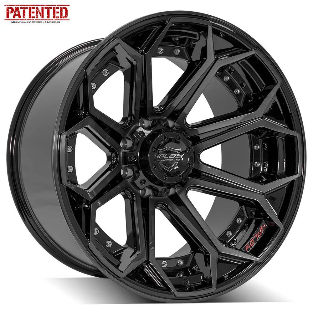 4Play Gen2 4P80R 22x12 Black Brushed Face Tinted Wheel 8x180 ET-44 CB124.1