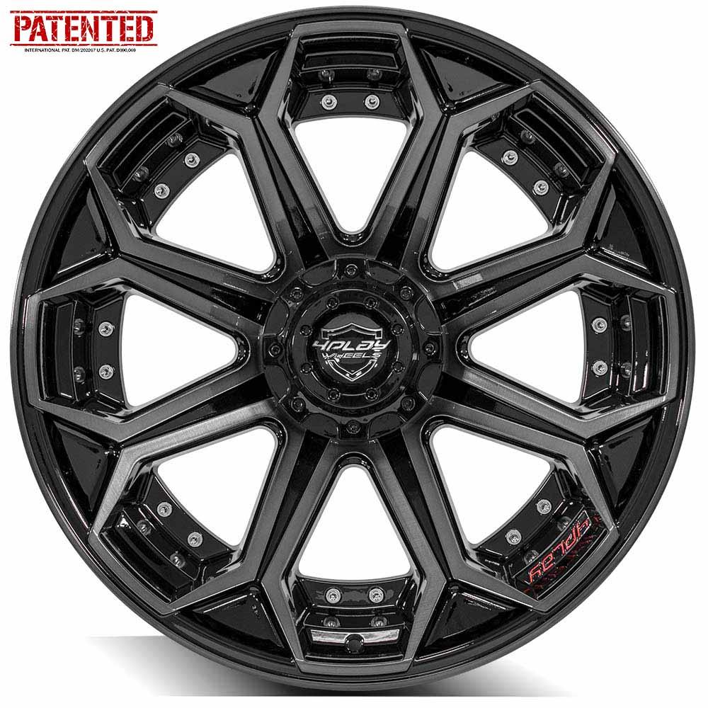 4Play Gen2 4P80R 22x12 Black Brushed Face Tinted Wheel 6x135 ET-44 CB106.1